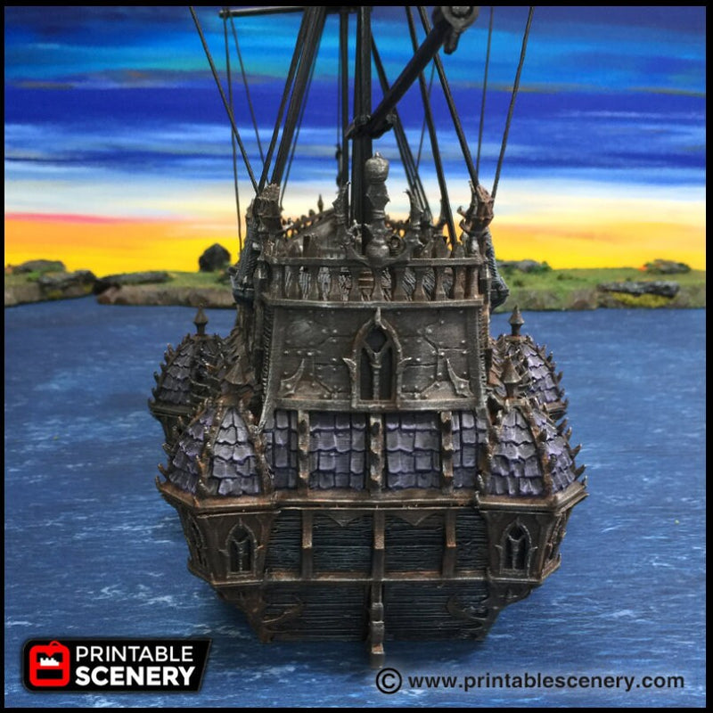 The Black Ship - The Lost Ships, DnD 5E, Pathfinder 2E 15mm 28mm 32mm, wargaming terrain, scatter scenery, D&D age of sail pirate-2