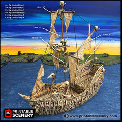 The Undead Fluyt - The Lost Ships, DnD 5E, Pathfinder 2E 15mm 28mm 32mm, wargaming terrain, scatter scenery D&D age of sail pirate-9