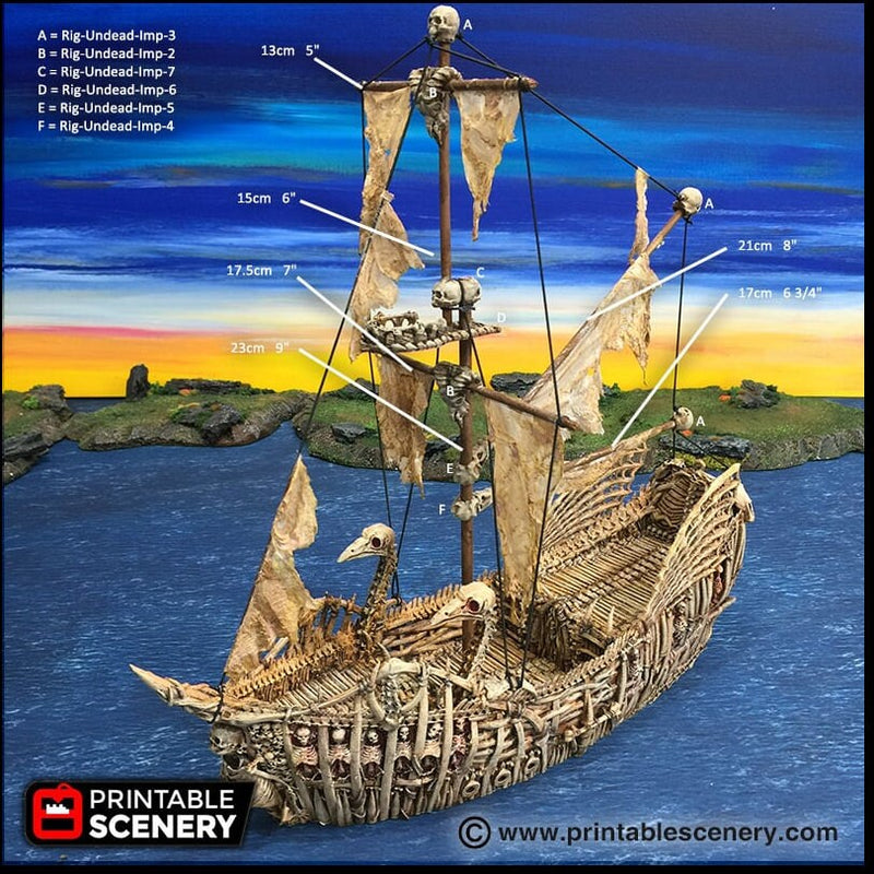 The Undead Fluyt - The Lost Ships, DnD 5E, Pathfinder 2E 15mm 28mm 32mm, wargaming terrain, scatter scenery D&D age of sail pirate-9