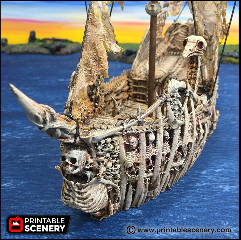 The Undead Fluyt - The Lost Ships, DnD 5E, Pathfinder 2E 15mm 28mm 32mm, wargaming terrain, scatter scenery D&D age of sail pirate-4