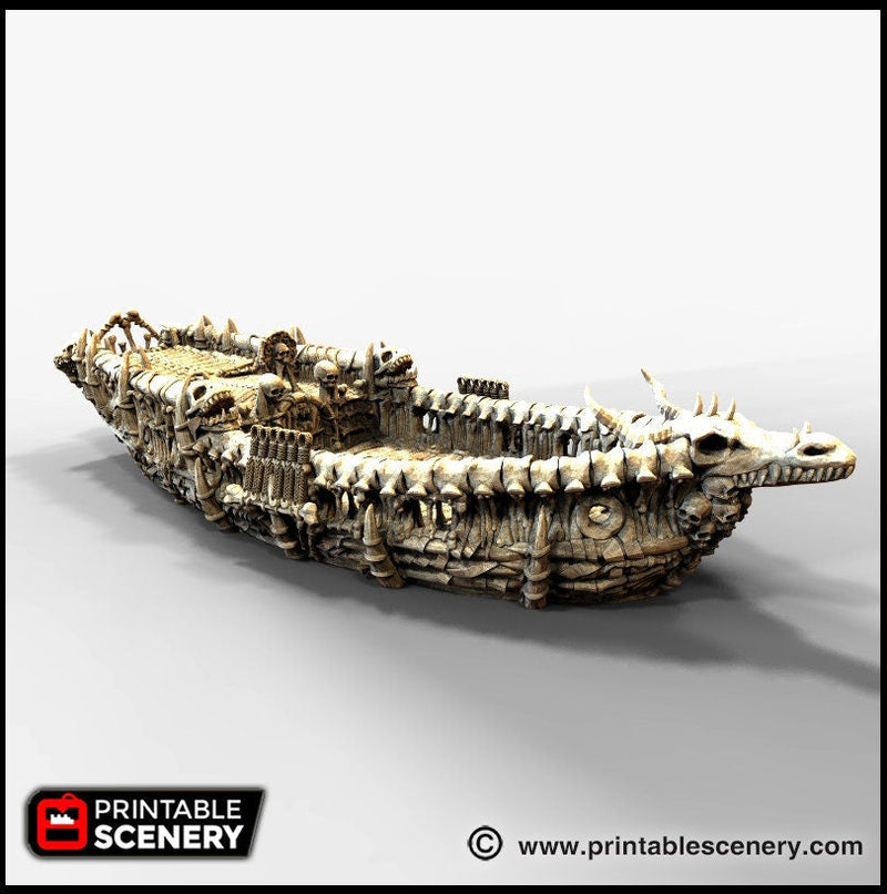 The Undead Sloop - The Lost Ships, DnD 5E, Pathfinder 2E 15mm 28mm 32mm, wargaming terrain, scatter scenery D&D age of sail pirate-5