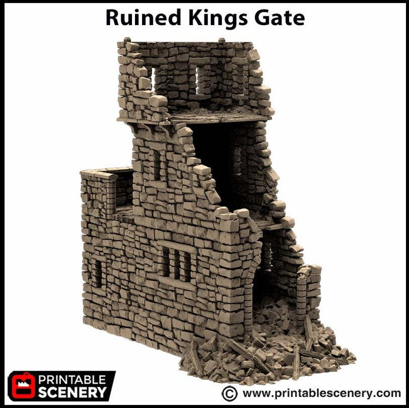 Ruined Kings Gate - King and Country, DnD, Pathfinder, 15mm, 28mm, 32mm, wargaming terrain, scatter scenery D&D medieval-5