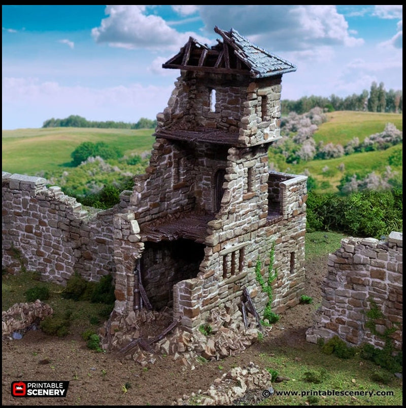 Ruined Kings Gate - King and Country, DnD, Pathfinder, 15mm, 28mm, 32mm, wargaming terrain, scatter scenery D&D medieval-1