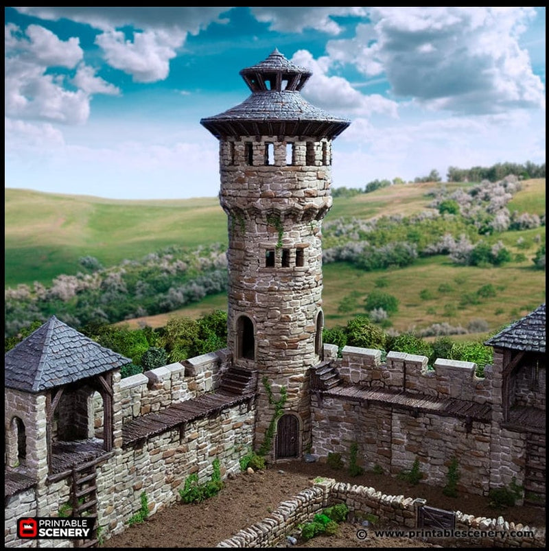 King's Round Tower - King and Country, DnD, Pathfinder, 15mm, 28mm, 32mm, wargaming terrain, scatter scenery D&D medieval castle-1