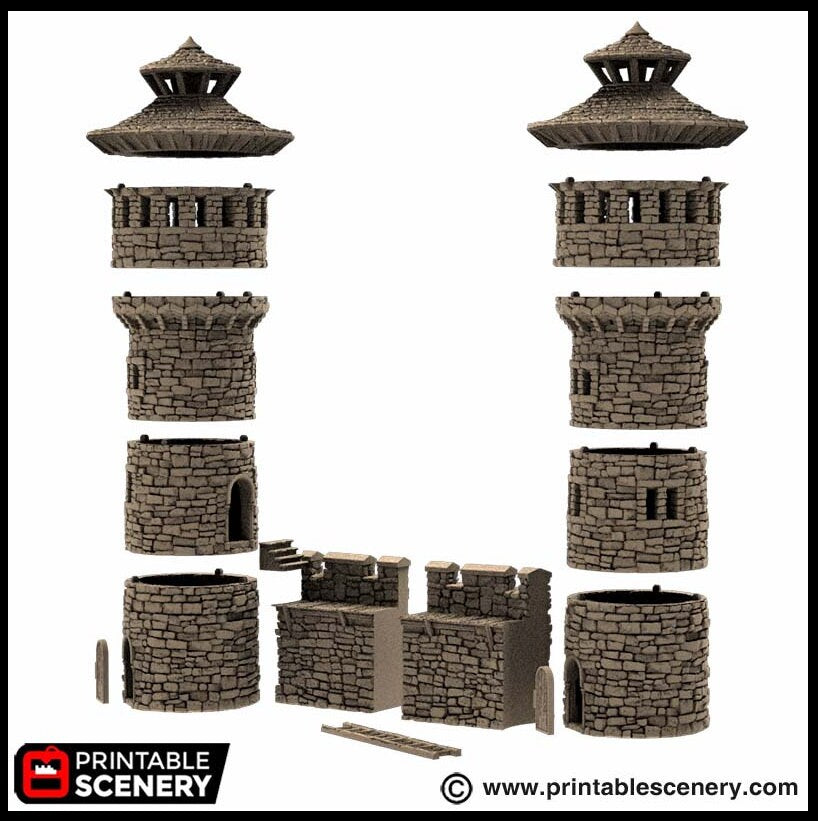 King's Round Tower - King and Country, DnD, Pathfinder, 15mm, 28mm, 32mm, wargaming terrain, scatter scenery D&D medieval castle-6