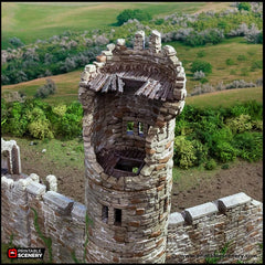 Ruined King's Round Tower - King and Country, DnD, Pathfinder, 15mm, 28mm, 32mm, wargaming terrain, scatter scenery D&D medieval castle-2