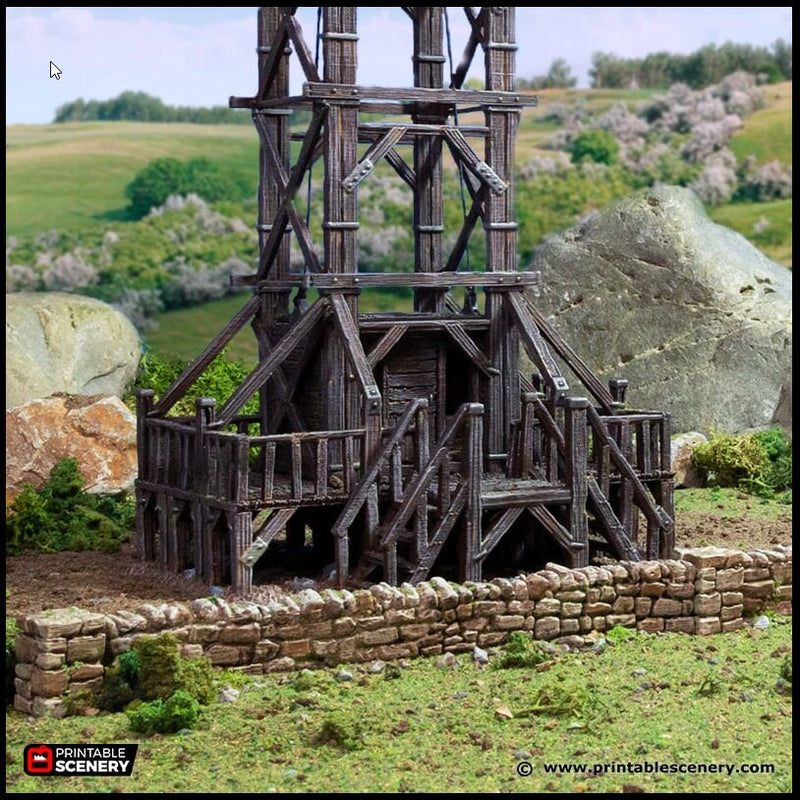 Quarry Elevator - King and Country, DnD, Pathfinder, 15mm, 28mm, 32mm, wargaming terrain, scatter scenery D&D medieval castle-4