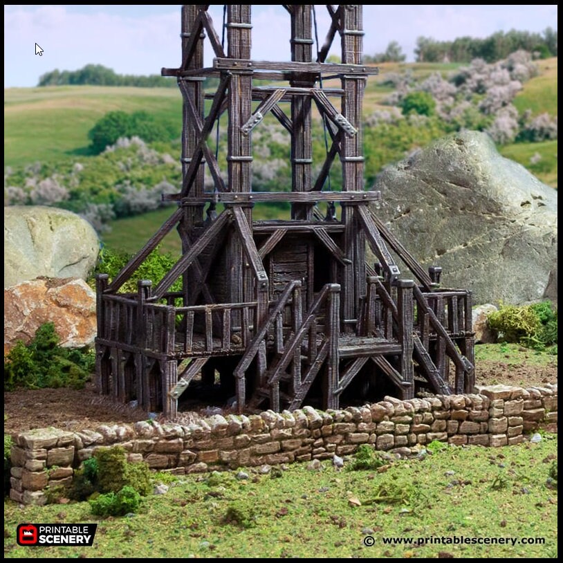 Quarry Elevator - King and Country, DnD, Pathfinder, 15mm, 28mm, 32mm, wargaming terrain, scatter scenery D&D medieval castle-4