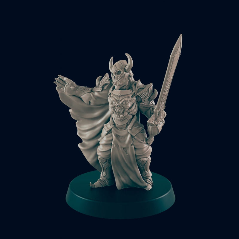 Death Knight DnD miniature - EC3D, | Monster | 5E | Undead | Demon | 32mm | Pathfinder | Fantasy | Necromancer | Skeleton | Melee | 28mm-1