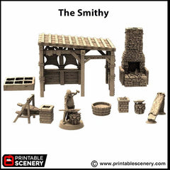 The Smithy - King and Country, DnD, Pathfinder, 15mm, 28mm, 32mm, wargaming terrain, scatter scenery D&D medieval castle-6