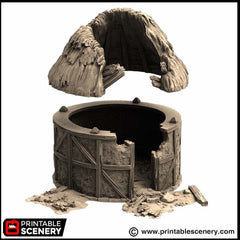Ruined Small Round House - King and Country, DnD, Pathfinder, 15mm, 28mm, 32mm, wargaming terrain, scatter scenery D&D medieval-6