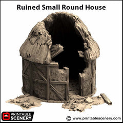 Ruined Small Round House - King and Country, DnD, Pathfinder, 15mm, 28mm, 32mm, wargaming terrain, scatter scenery D&D medieval-7