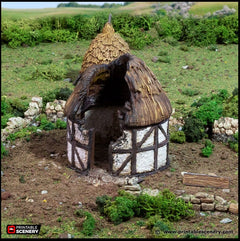 Ruined Small Round House - King and Country, DnD, Pathfinder, 15mm, 28mm, 32mm, wargaming terrain, scatter scenery D&D medieval-2