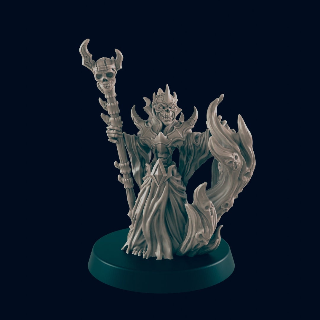 32mm Lich mini - EC3D, DnD miniature | Monster | 5E | Undead | 28mm | Fantasy | Demon | Necromancer | Magic | Warlock | Wizard-1