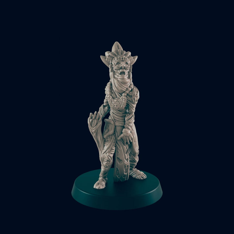 Mummy Lord - EC3D, DnD miniature | Monster | 5E | Undead | 28mm | Fantasy | Demon | Necromancer | Magic | Crypt | Graveyard | Desert | King-1