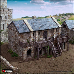 Black Rock Barracks - King and Country, DnD building | Pathfinder | Castle | Fort | Wargaming Terrain | Scatter scenery, Medieval, 28mm 32mm-1