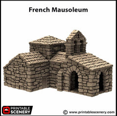 French Mausoleum - King and Country, dnd Medieval building, Graveyard, Crypt, Wargaming Terrain, Scatter scenery, 28mm 32mm 15mm-5