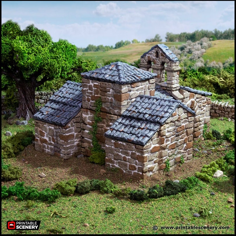 French Mausoleum - King and Country, dnd Medieval building, Graveyard, Crypt, Wargaming Terrain, Scatter scenery, 28mm 32mm 15mm-3