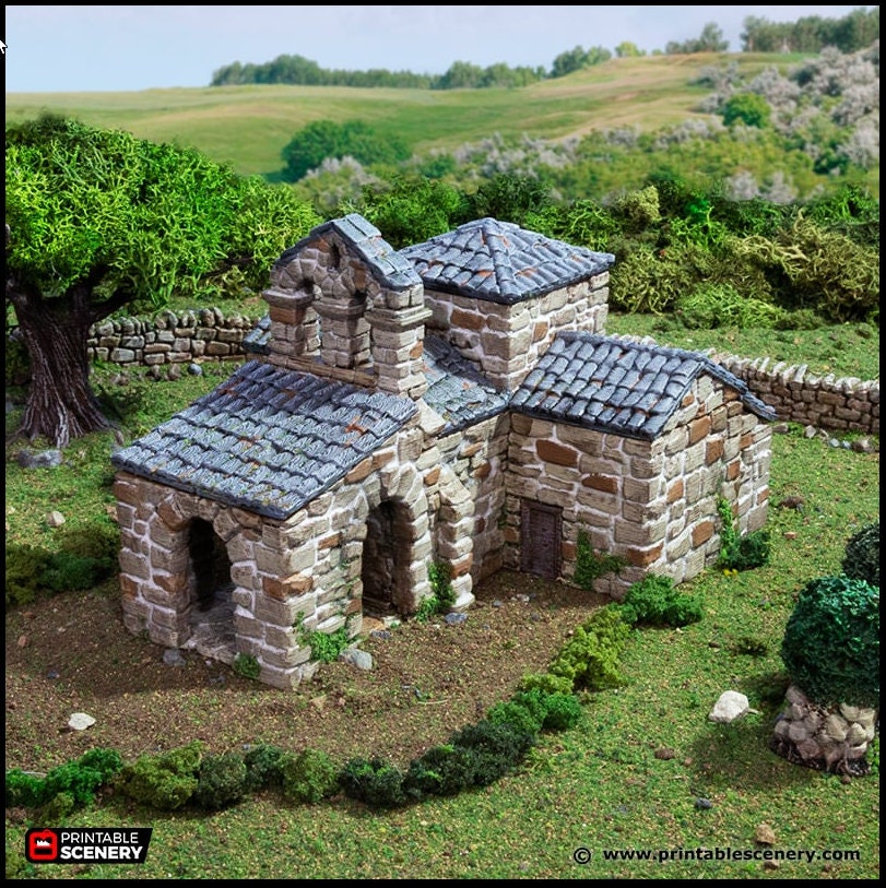 French Mausoleum - King and Country, dnd Medieval building, Graveyard, Crypt, Wargaming Terrain, Scatter scenery, 28mm 32mm 15mm-1