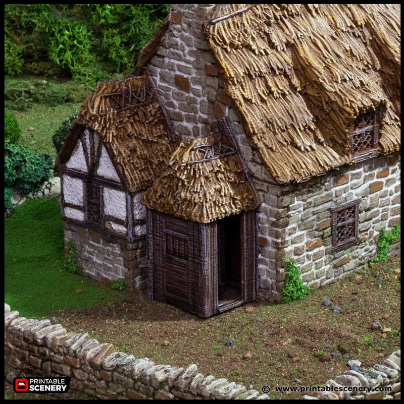 Country Manor - King and Country, dnd Medieval building, Village, Town, Wargaming Terrain, Scatter scenery, 28mm 32mm 15mm, House, home-4