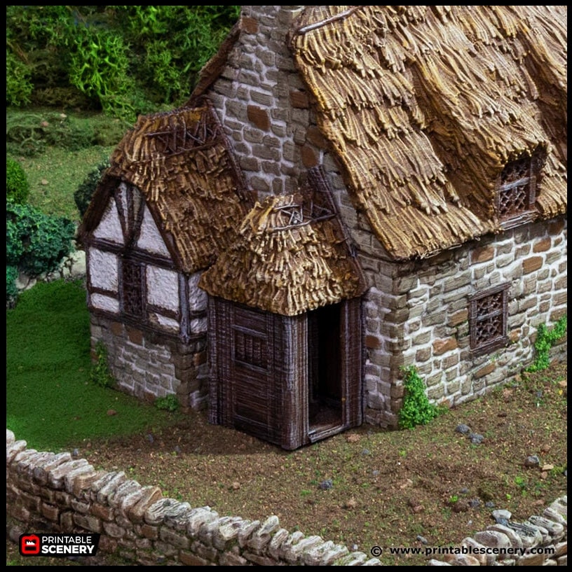 Country Manor - King and Country, dnd Medieval building, Village, Town, Wargaming Terrain, Scatter scenery, 28mm 32mm 15mm, House, home-4