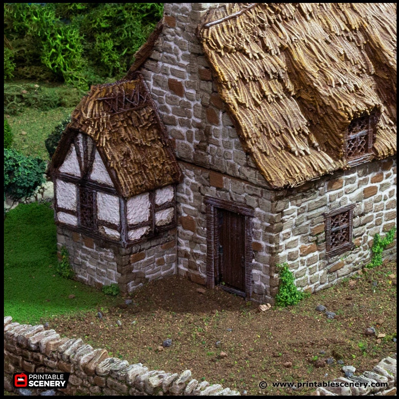 Country Manor - King and Country, dnd Medieval building, Village, Town, Wargaming Terrain, Scatter scenery, 28mm 32mm 15mm, House, home-3
