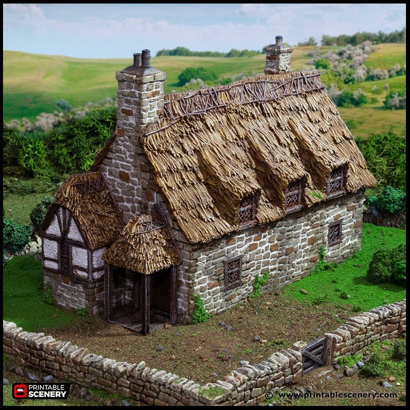 Country Manor - King and Country, dnd Medieval building, Village, Town, Wargaming Terrain, Scatter scenery, 28mm 32mm 15mm, House, home-1