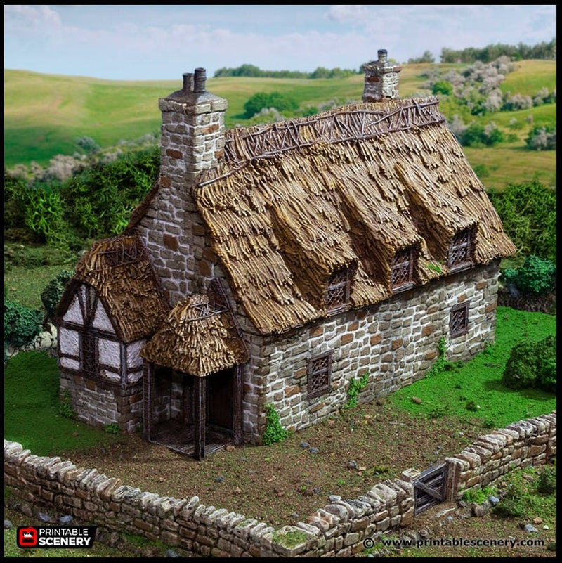 Country Manor - King and Country, dnd Medieval building, Village, Town, Wargaming Terrain, Scatter scenery, 28mm 32mm 15mm, House, home-1