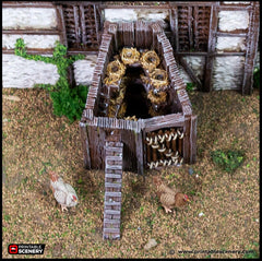 Farm Chicken Hut - King and Country, dnd Medieval building, Village, Town, Wargaming Terrain, Scatter scenery, House, Farming, Chicken-5