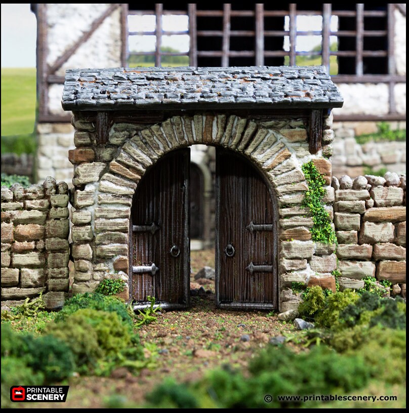 Farm Gate - King and Country, dnd Medieval building, Village, Town, Wargaming Terrain, Scatter scenery, House, Farming, Chicken, Walls Stone-5