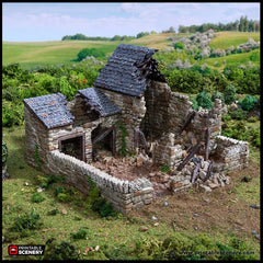 Ruined Farm Pig Pen - King and Country, dnd Medieval building, Village, Town, Wargaming Terrain, Scatter scenery, Farming, Diorama, Animals-1