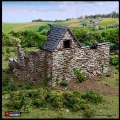 Ruined Farm Pig Pen - King and Country, dnd Medieval building, Village, Town, Wargaming Terrain, Scatter scenery, Farming, Diorama, Animals-3