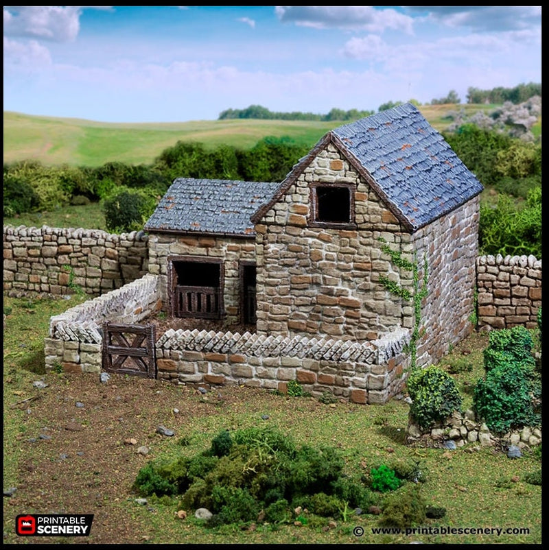 Farm Pig Pen - King and Country, dnd Medieval building, Village, Town, Wargaming Terrain, Scatter scenery, Farming, Diorama, Animals-2