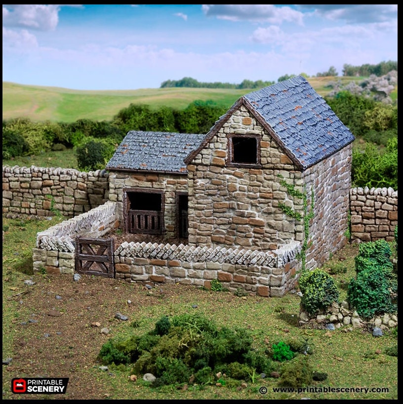 Farm Pig Pen - King and Country, dnd Medieval building, Village, Town, Wargaming Terrain, Scatter scenery, Farming, Diorama, Animals-2