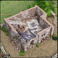 Ruined Norman Keep - King and Country, DnD, Pathfinder, 15mm, 28mm, 32mm, wargaming terrain, scatter scenery D&D medieval castle-5
