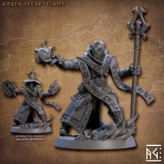 Amber Secretflame - AG - Golem Simulacra | DnD Miniature | Warforged | Wizard | Warlock | Sorcerer | Female | Android | Magic, Pathfinder 2E-1