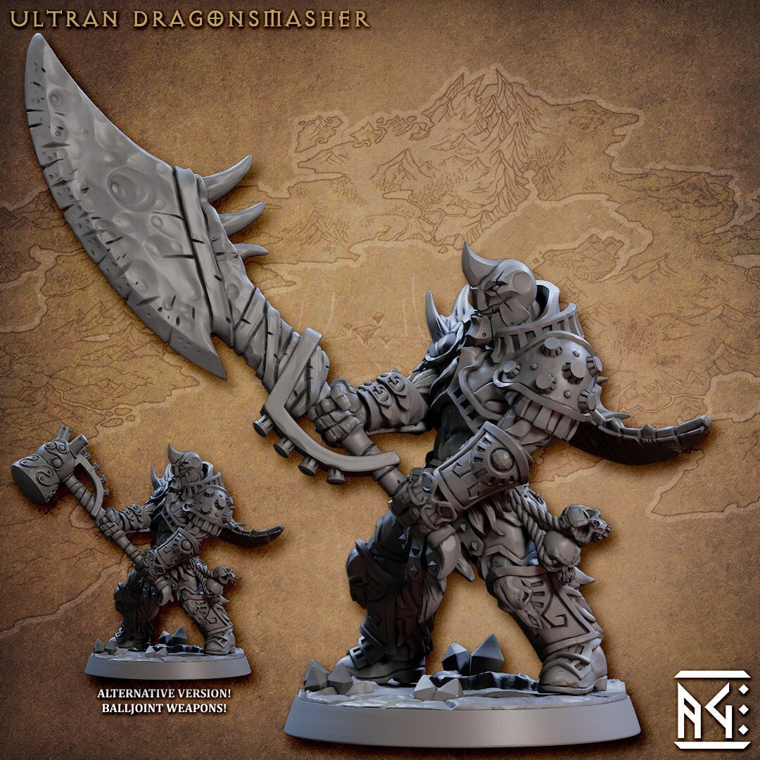 Ultran Dragonsmasher - AG - Golem Simulacra | DnD Miniature | Warforged | Fighter | Barbarian | Melee | male | Android | Pathfinder 2E-1