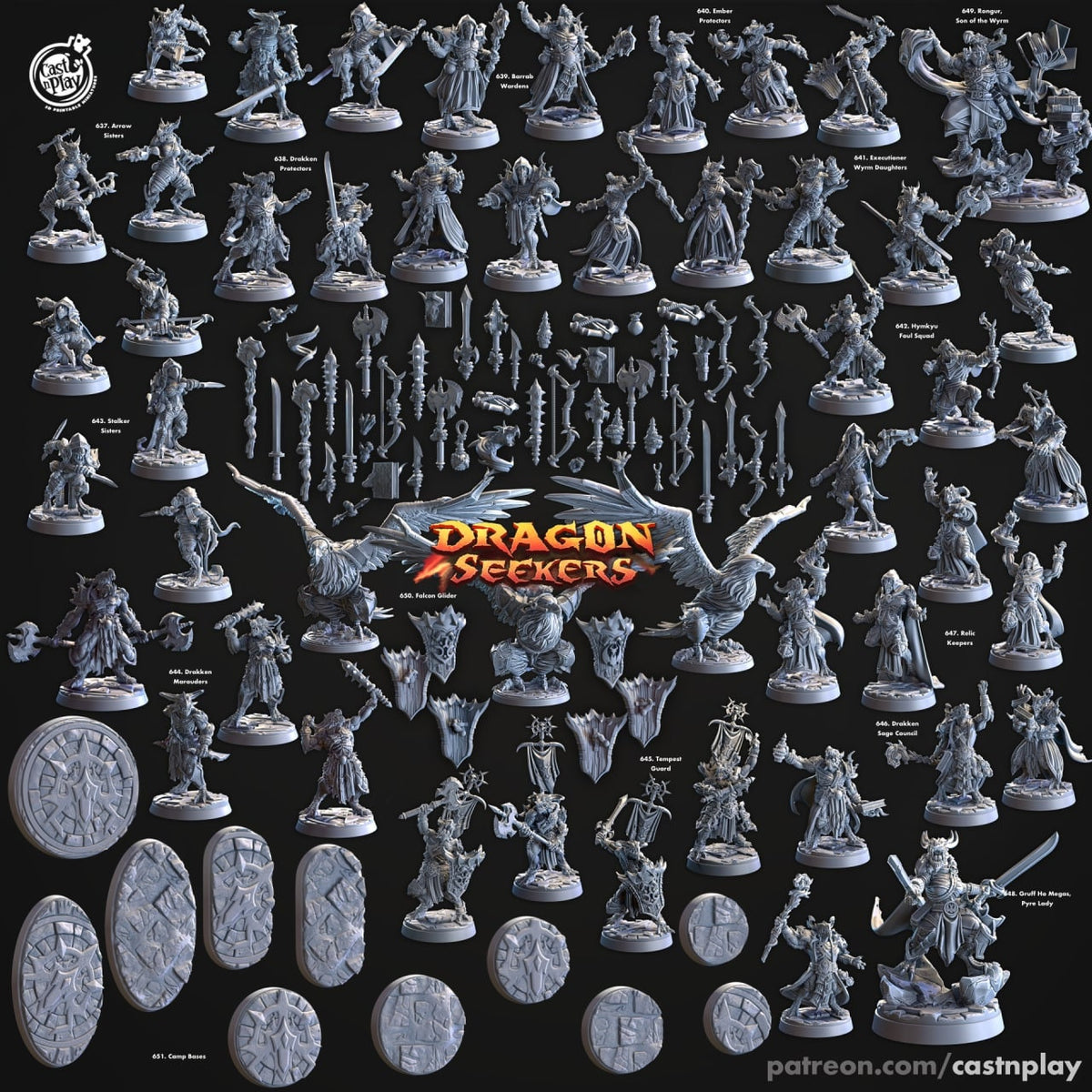 Drakken Marauders - Cast n Play Dragon Seekers | DnD Miniature | Dragonborn | Fighter, Barbarian, Paladin, Cleric, Melee, Warrior, Male-2