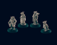 4 Dragonborn Villager Miniature Pack - EC3D | DnD | Child | Villager | Merchant | Noble | 28mm | Pathfinder | commoner | Wargaming | Shopper-1