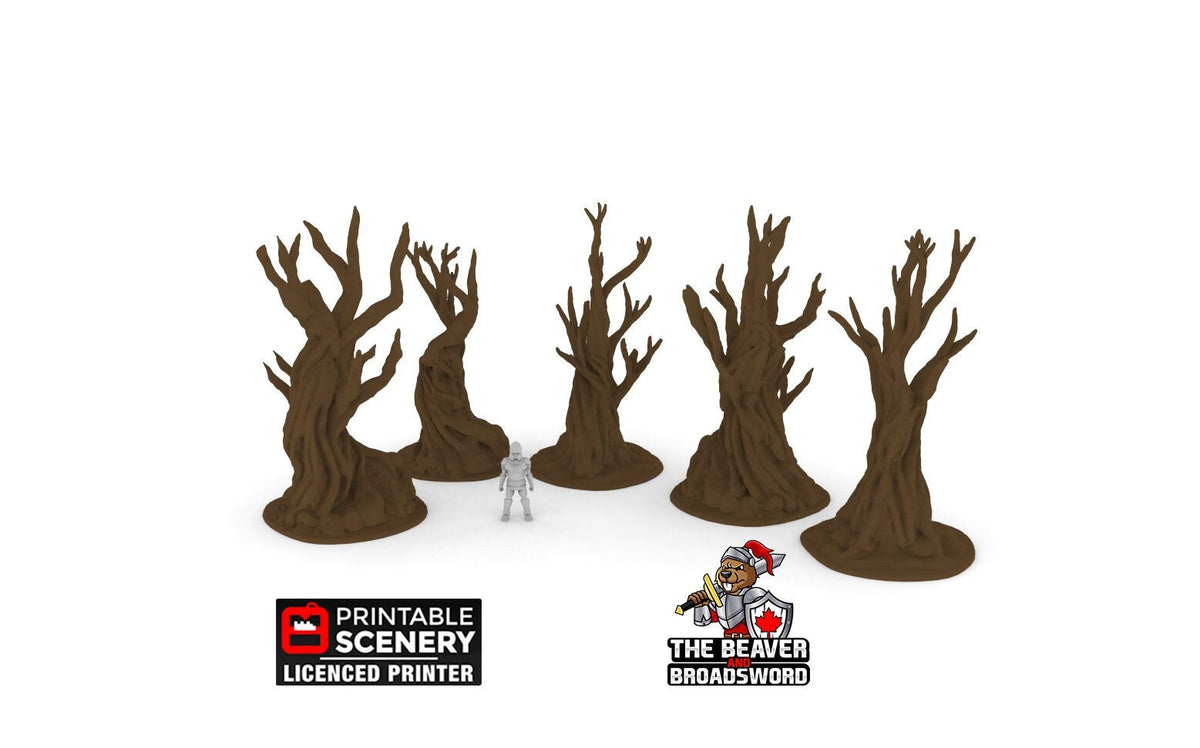 5 Winterdale Gnarly Trees Pack - Printable Scenery | dnd forest | Tree | Wargaming Terrain | Scatter scenery | Bundle | Fantasy | Medieval