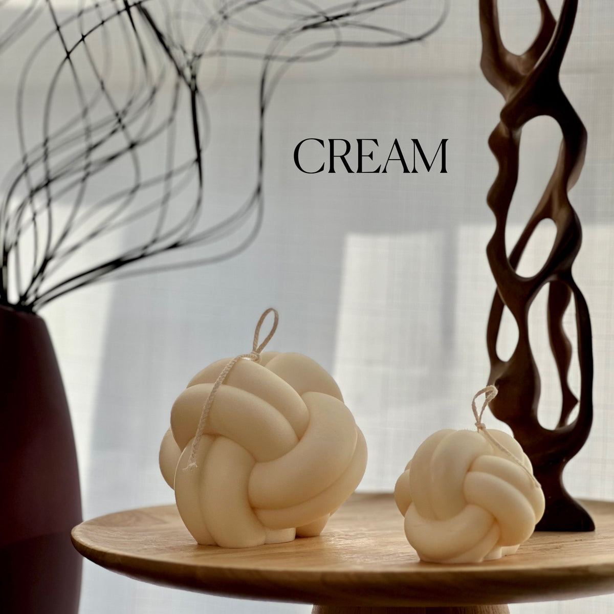 Minimalist Knot Soy Candle: Coffee Table Decor-3