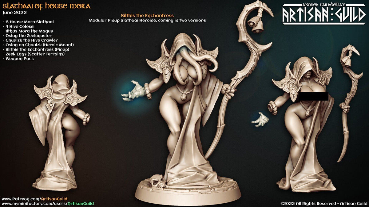 Slithis the Enchantress - Artisan Guild | Illithid | Mind Flayer | Pinup | Fantasy | Sorcerer | Boss | Warlock | Hero | DnD | Pathfinder-1