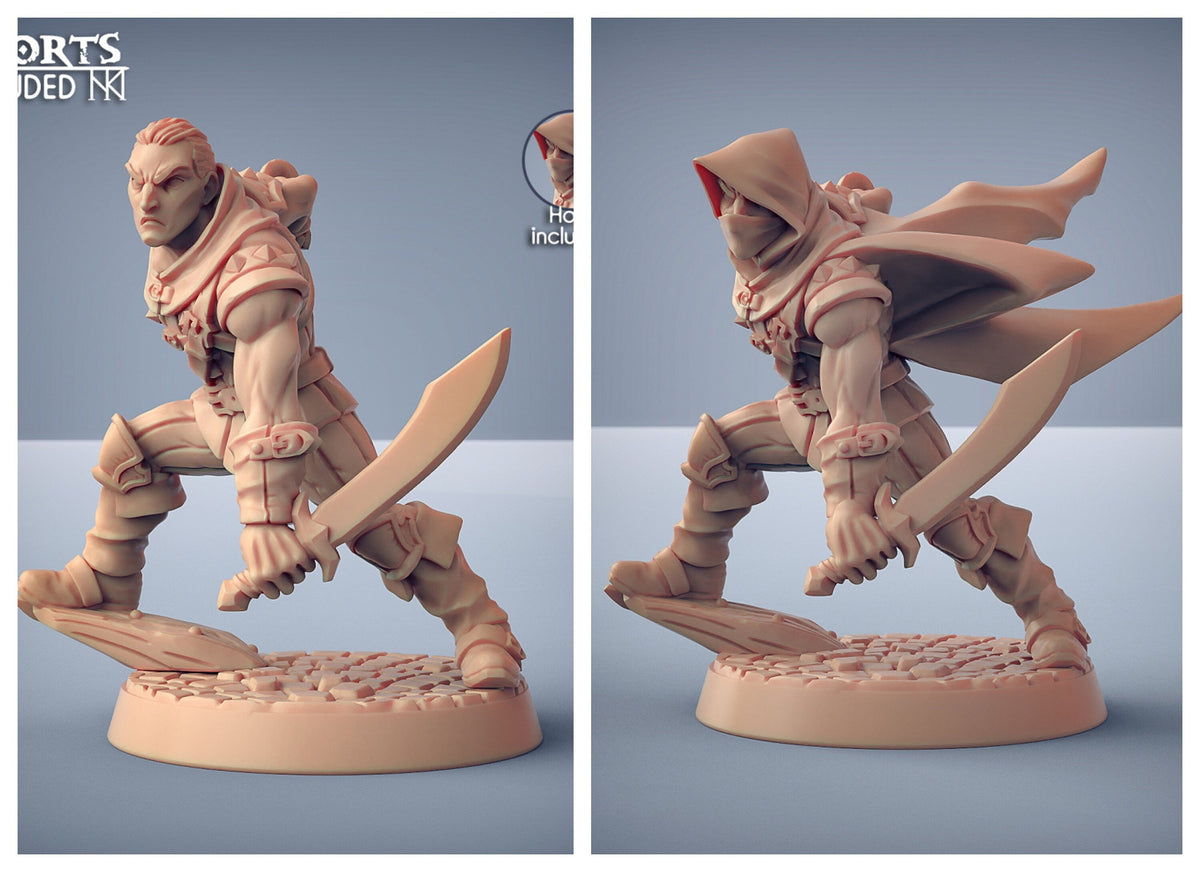 Adept Thieves - Artisans Guild Dnd Miniature | Male | Female | Human | Rogue | Assassin | Melee | Bandit | Pathfinder | FIghter | Ranger-2