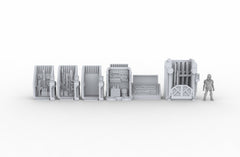 Arms Dealer Scatter Terrain mini set - Novus Landing, EC3D, Infinity, Legion, Sci-fi, Cyberpunk 2077, Wargaming Scenery, Black Market-2