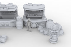 Black Market Scatter Terrain mini set - Novus Landing, Stalls, Marketplace, EC3D, Infinity, Legion Sci-fi, Cyberpunk 2077, Wargaming-7