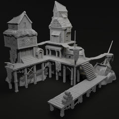 Pirate Dock - Pirates vs. Sailors Nightmare At Sea - DnD, Wargaming, Ocean, Boat, Ship, Docks, Tortuga, Black Flag, Pathfinder, Age of Sail-6