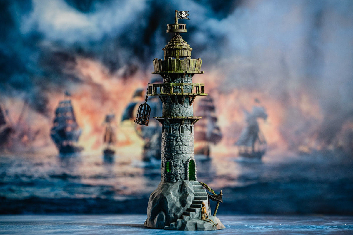 Pirate Lighthouse - Pirates vs. Sailors Nightmare At Sea - DnD, Wargaming, Ocean, Boat, Ship, Tortuga, Black Flag, Age of Sail, Caribbean-3