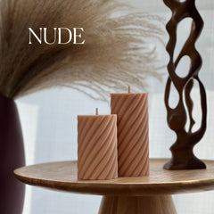 Spiral Ribbed Pillar Candle Set-3