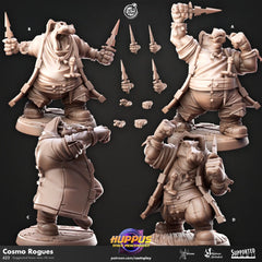 Cosmo Rogues - Cast n Play Huppus Space Mercenaries | DnD Miniature | Giff | Hippo | Rogue | Assassin, Fighter, Stealth, Melee, Monk, Ranger-1