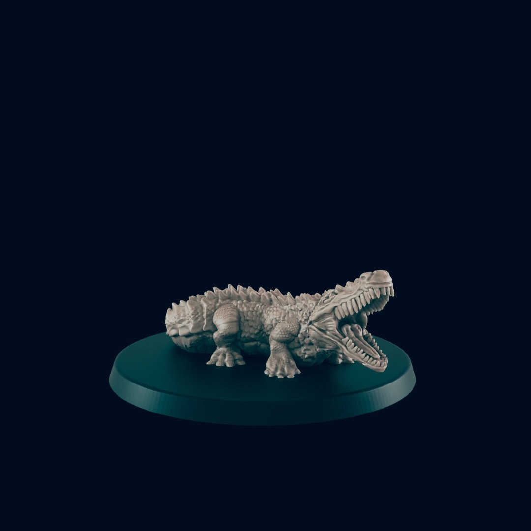 Crocodile - EC3D, DnD | Animal | Monster| 5E | Large | 32mm | Pathfinder | Fantasy | Wargaming | Frostgrave | Druid | Lizard | Alligator